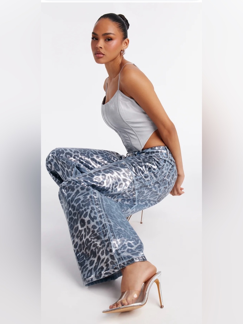Fashion Nova Cosmic Spots Wide Leg Denim Jeans-SZ 1-NWT - Picture 4 of 16
